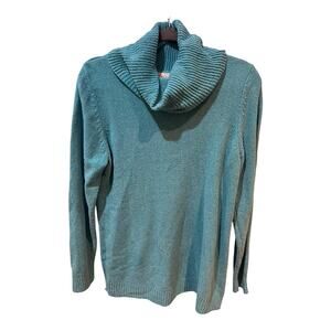 White Stag Sweater Women’s XL Blue Cowl Neck Acrylic Knit Pullover Long Sleeve